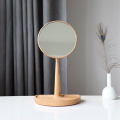 Desktop Retro Femmes Beauty Wood Framed Makeup Mirror